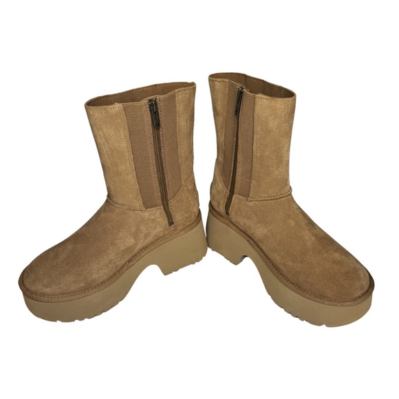 UGG Women's Classic Twin Seam New Heights Chestnut Suede Platform Boot 1158313 8 - Picture 7 of 11